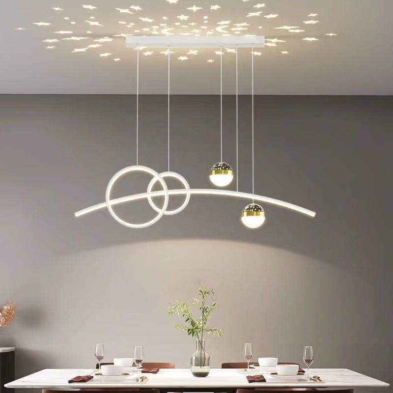 Outdoor Lighting Pendant - ไฟจี้ร้านอาหาร โคมไฟบาร์ที่ทันสมัยและเรียบง่าย ไฟโต๊ะยาว ร้านอาหารสร้างสรรค์