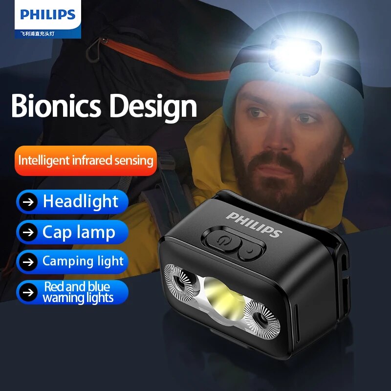 Outdoor Lighting Philips - PHILIPS LED ไฟหน้าเซนเซอร์ไฟฉาย 10 ประเภทแสง Type-C