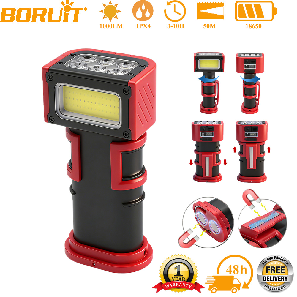 Outdoor Lighting Hooks - BORUiT COB LED ไฟทำงาน 1000LM Type-C