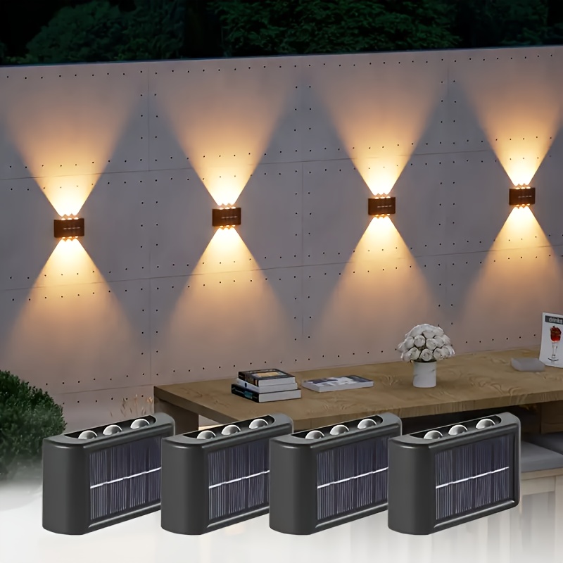 Outdoor Lighting And Decor - ไฟ LED พลังงานแสงอาทิตย์สำหรับภายนอกอาคาร กันน้ำ ติดผนัง ส่องสว่างขึ้นและลง