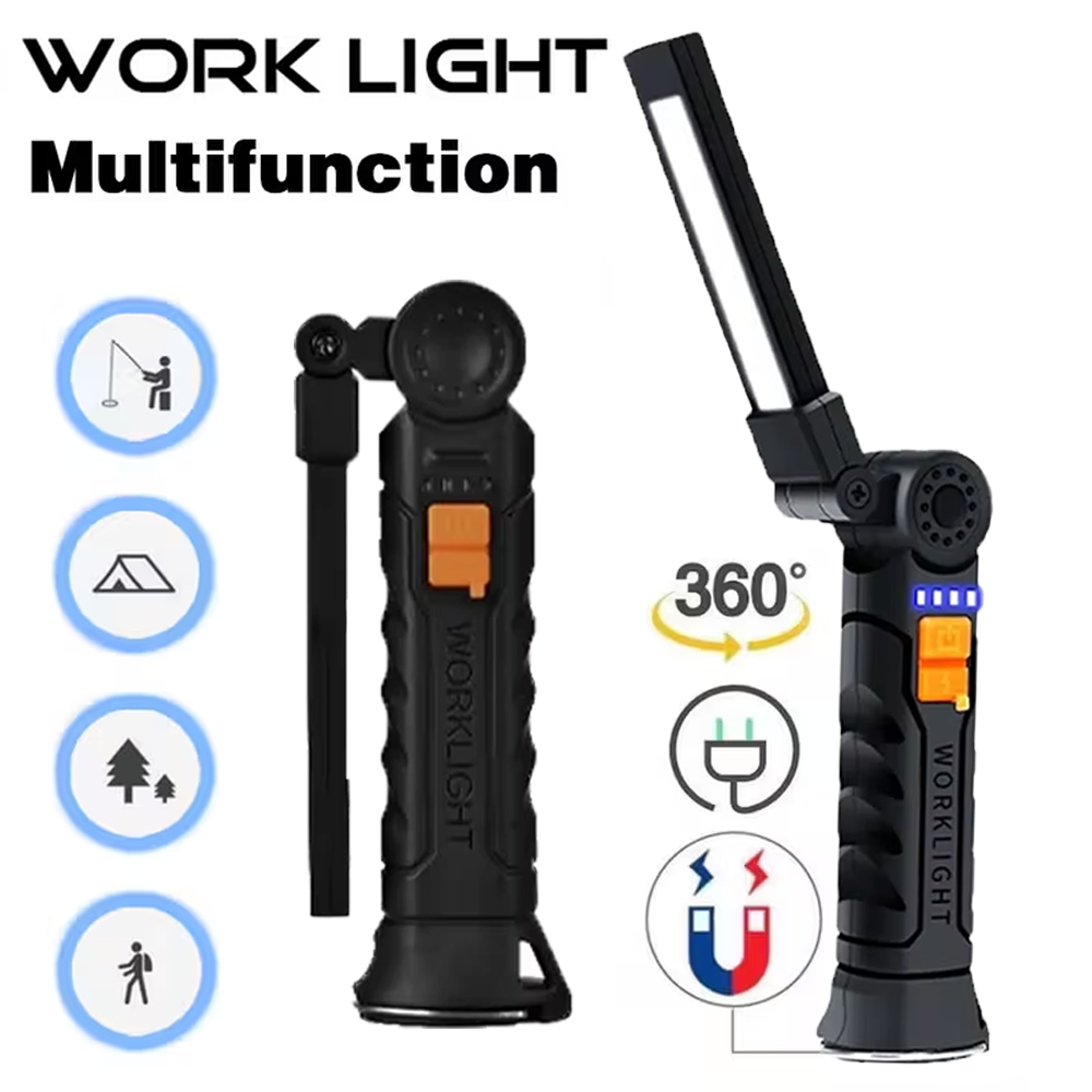 Outdoor Lighting Beacon - ไฟฉาย LED แบบพกพา COB ไฟฉายแบบชาร์จไฟได้ USB
