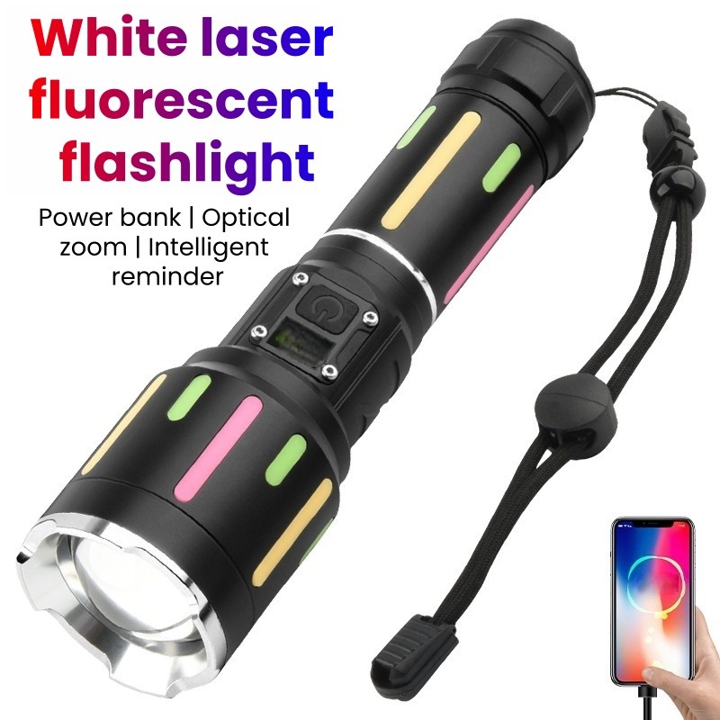Outdoor Lighting For Camping - ไฟฉายเรืองแสงแสงสีขาวกำลังสูงแบบชาร์จไฟได้ซูมได้ระยะไกลไฟฉายสำหรับเดินป่ากลางแจ้งแคมป์ปิ้งไฟฉุกเฉิน