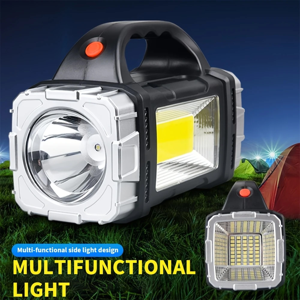 Outdoor Lighting For Camping - ไฟฉายแบบพกพาที่มีประสิทธิภาพแบบชาร์จไฟได้ผ่าน USB ไฟ LED พลังงานแสงอาทิตย์พร้อมไฟทำงานแบบ COB