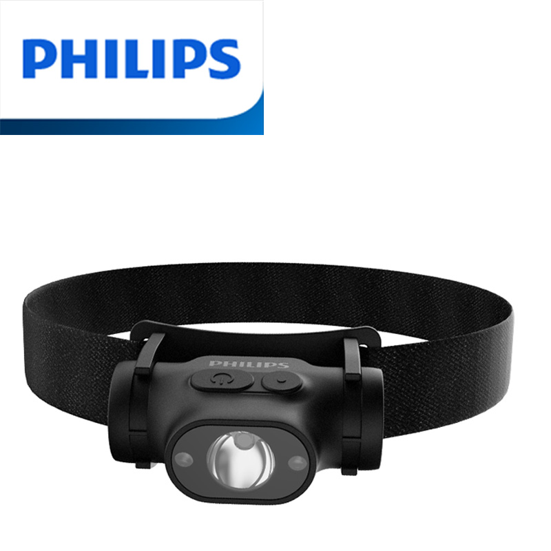 Outdoor Lighting Philips - Philips LED ไฟหน้าเซนเซอร์ไฟฉายแสง Type-C ไฟหน้าแบบชาร์จไฟได้กลางแจ้ง Camping