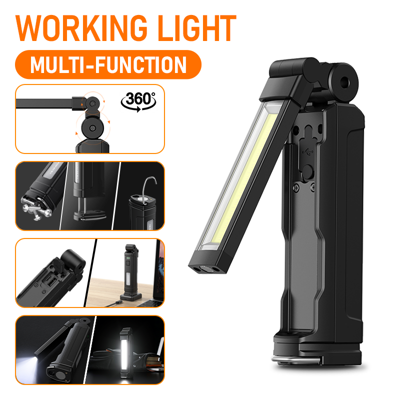 Outdoor Lighting Hooks - SUPERFIRE G16-S ไฟฉาย LED ทํางานแบบชาร์จไฟได้พร้อมฐานแม่เหล็กและตะขอสําหรับซ่อมรถยนต์ตกปลา Camping