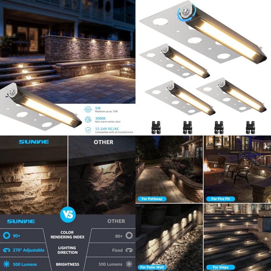 Outdoor Lighting For Steps - ไฟส่องสว่างสำหรับงานภูมิทัศน์ขนาด 7 นิ้ว 5 วัตต์ LED