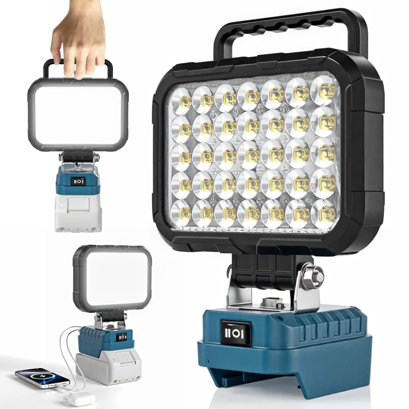 Outdoor Lighting Milwaukee - ไฟส่องสว่างไร้สายสำหรับงานก่อสร้าง ไฟ LED พกพาสำหรับงานกลางแจ้ง ใช้กับแบตเตอรี่ลิเธียม 18V