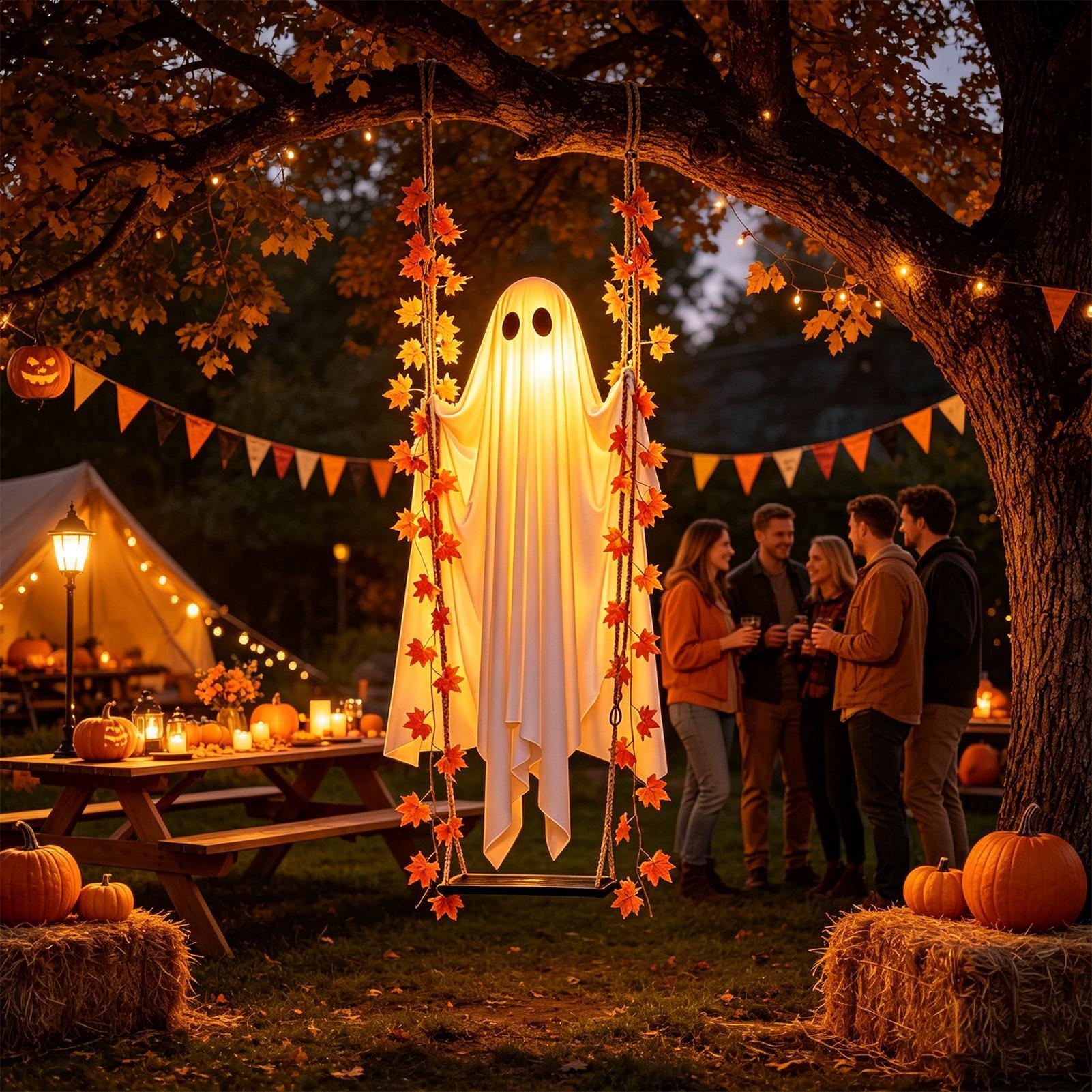 ของตกแต่งฮาโลวีนรูปผีเรืองแสงพ - Outdoor Lighting Front Yard บทวิจารณ์และราคา