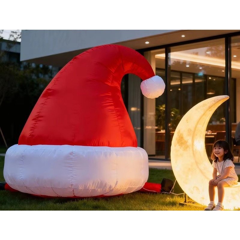 ซานต้าเป่าลมแบบแขวนพร้อมไฟ LED - Outdoor Lighting For Store บทวิจารณ์และราคา