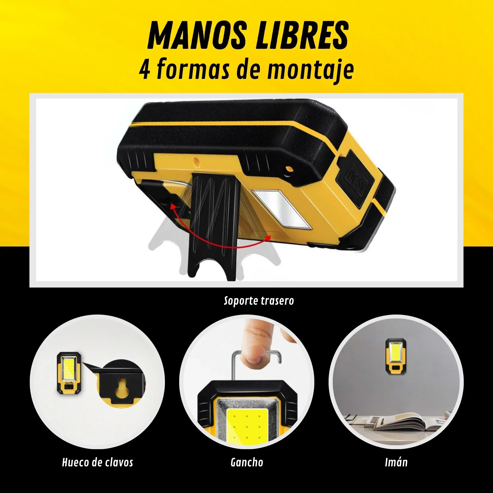 ไฟฉายชาร์จได้ 4000mAh แสงสว่าง - Outdoor Lighting Hooks บทวิจารณ์และราคา