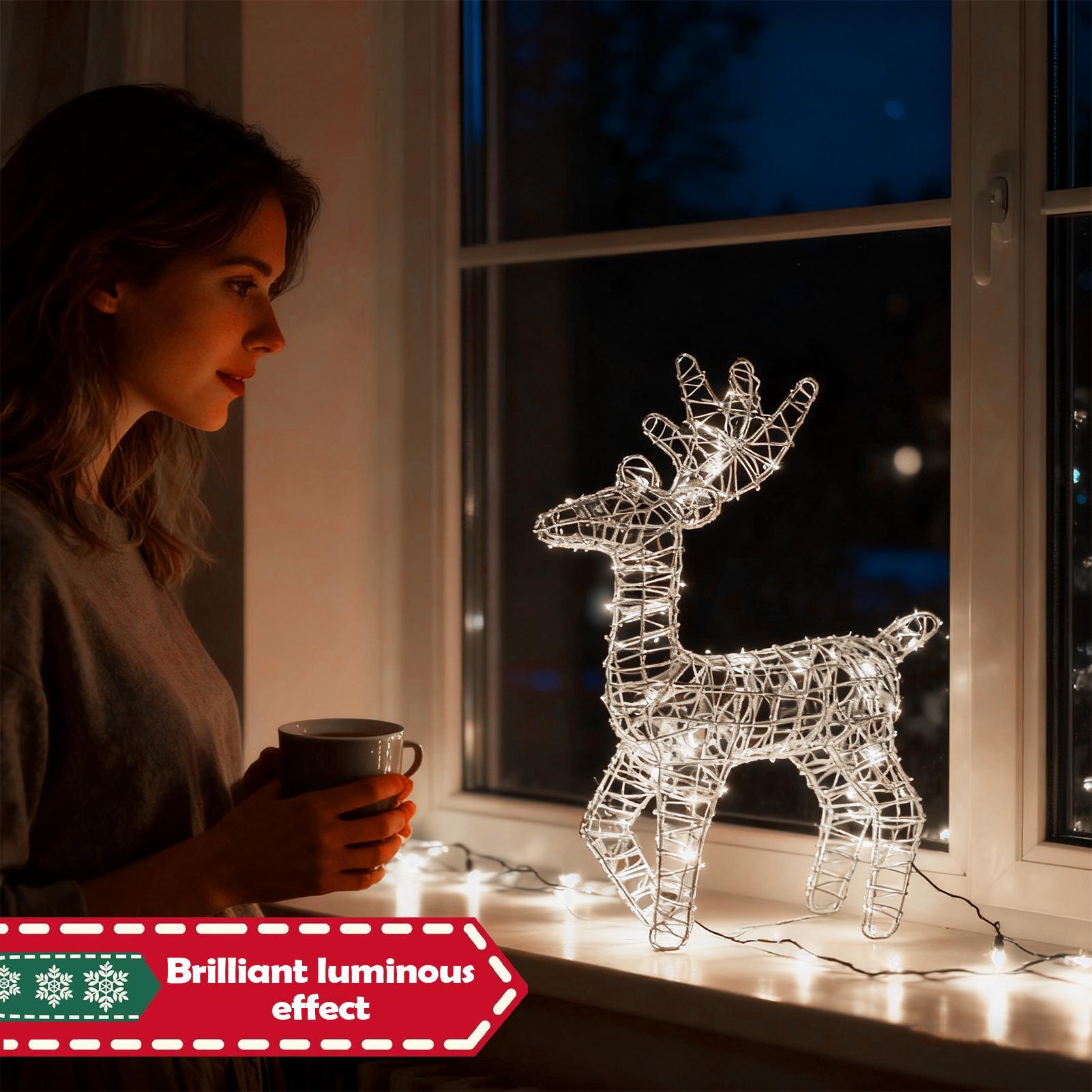 กวางเรนเดียร์เรืองแสง ตกแต่งเท - Outdoor Lighting Front Yard บทวิจารณ์และราคา