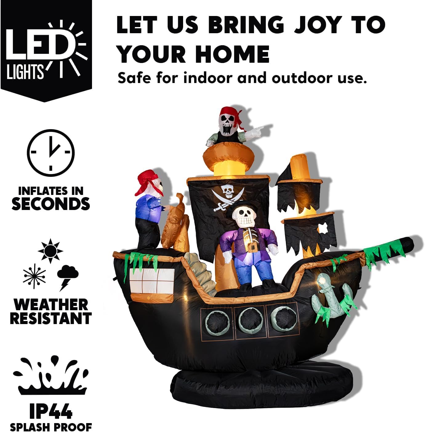 เรือโจรสลัดเป่าลมสำหรับตกแต่งฮ - Outdoor Lighting Front Yard บทวิจารณ์และราคา