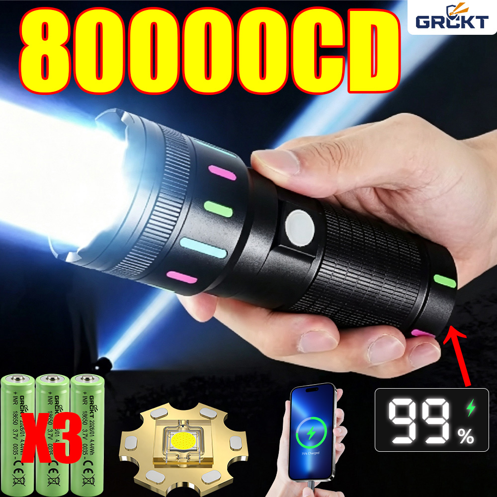 ไฟฉาย LED กำลังสูง 80000CD ไฟฉ - Outdoor Lighting Electric บทวิจารณ์และราคา